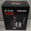 Mueller 12-Cup Drip Coffee Maker - Borosilicate Carafe, Auto-Off, Reusable Filter, Anti-Drip, Keep-Warm Function, Clear Water Level Window Coffee Machine, Kitchen Essentials & Accessories (Black)