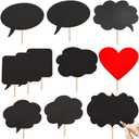 Large Blank Photo Booth Props Signs, 11pcs Large Writable Chalkboard Photo Booth Props with Chalk and Sticks, Tvorvik Blank Speech Bubble Signs, Suit for Wedding Party, Birthday Party, Baby Shower