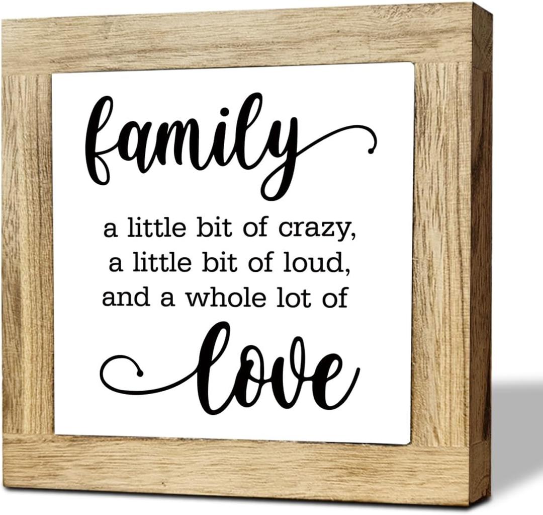 Family Sign for Home Decor, Funny Farmhouse House Decor, Tiered Tray Decors, Amusing Shelf Decoration, New Home Housewarming Gift, Modern Rustic Family Decoration