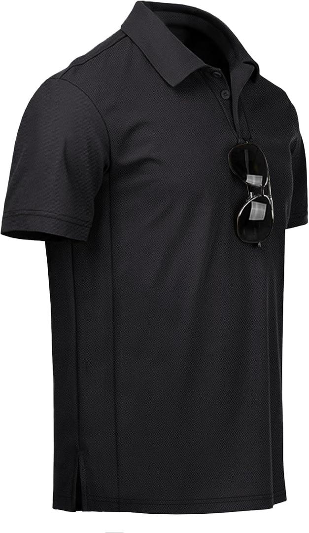 NIASHOT Men's Polo Shirts Tactical Short Sleeve Golf T-Shirt Athletic Collared Summer Shirts (M)