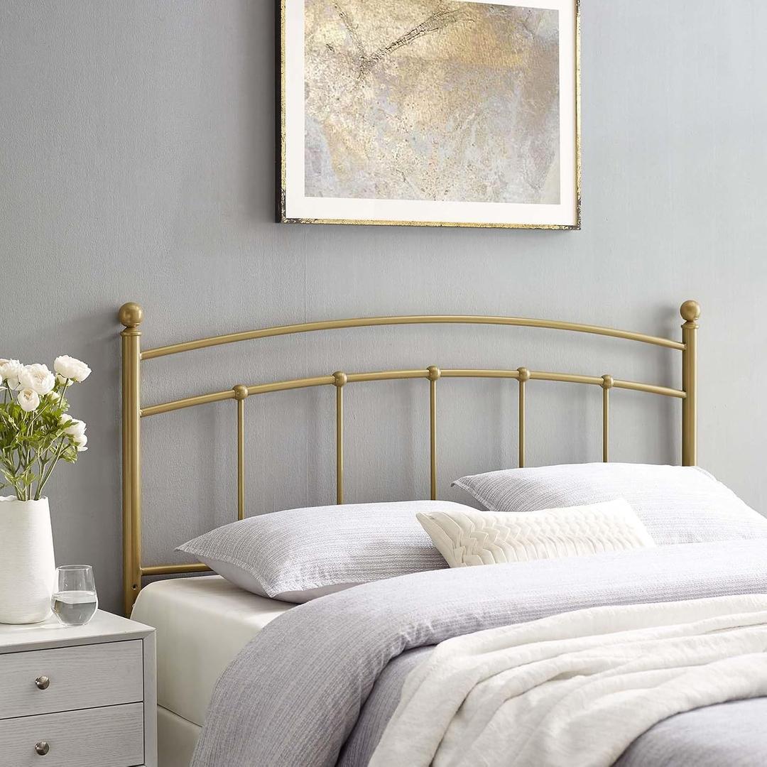 Modway Abigail Queen Metal Headboard in Gold