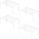 iPEGTOP Set of 4 Kitchen Cupboard Organiser Shelf, Small Size 10.6 x 5.1 Inch Freezer Cabinet Organization Storage Shelf Wire Rack, Steel Metal Shelves for Fridge Pantries Countertops Utensils -White