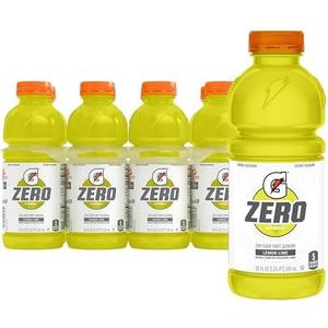 Gatorade Zero Sugar Thirst Quencher Sports Drinks, Lemon-Lime, 20 Ounce Bottles (Pack of 8) Exp. 01/10/27