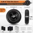 4PC 13" 4.00-6 Tire and Wheel Flat Free, Universal 5/ 8" Bearings & Extra 3/ 4" Bearings, 300lbs Load Capacity, 4.00-6 Tire Replacement for Gorilla Carts and Other Garden Carts, Wheelbarrows, Trolleys.