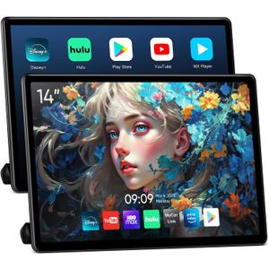14inch Android Portable Car TV Headrest Monitor Tablet for Cars Back seat Support Phone Wireless mirroring Touchscreen with WiFi/Bluetooth/HDMI/USB/Video Player 2+32G 2pc