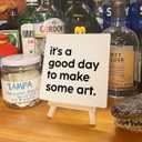 2 x Painting Gifts for Women Men, Birthday Christmas Gifts for Artist Art Lover Students Painter, Art Lover Artist Birthday Gifts for Teacher, Artist Decor Sign, Good Day