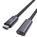 Type C Extension Cable, (10FT/3M) USB 3.1 (5gbps) Male to Female Extender Braided Data Cord for iPhone 16 15, Galaxy Tab S22/ S21, 2022 MacBook M3/ MacBook Pro, iPad Pro, Surface and More (10 FT, Grey)