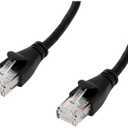 Amazon Basics RJ45 Cat 6 Ethernet Patch Cable, 1Gpbs Transfer Speed, Gold-Plated Connectors, 10 Foot For Personal Computer, Printer, Laptop, Gaming Consoles, Router, Black