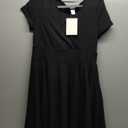 Verdusa Women's Surplice Neck Short Sleeve Mini Wrap A Line Fit and Flare Dress, Large