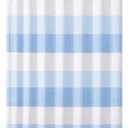 Dainty Home Ombre Waffle Weave Shower Curtain 70 x 72 Blue Textured Fabric Shower Curtain, Hotel Style Waffle Weave Bathroom Curtain, Water Resistant Polyester Ombre Shower Curtain