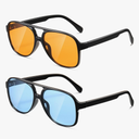 MASDUN Retro Square Aviator Sunglasses Womens Mens 70s Stylish Vintage Double Bridge Sun Glasses