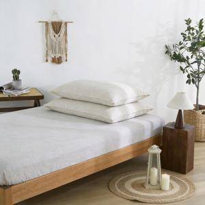 100% French Linen Pillowcases 20x26 Inches Set of 2 Standard Pillow Covers with Envelope Closure, Stone Washed Soft Durable Breathable(Natural Linen, 20''x26'')