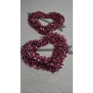 Valentine's Day Tinsel Decor in Pink and Red 14 x13 Inches Heart-Shaped Metal Wreath Frames Making Art Material Supplies for Valentines Wedding Wall Floral Garden Pack of 2