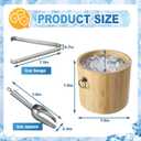 Honeydak 3L Bamboo Ice Bucket with Stainless Steel Interior, Insulated Ice Bucket with Lid & Handles, Includes Scoop & Tongs, for Champagne, Wine, Cocktails, Parties, Bars, Home, Outdoor
