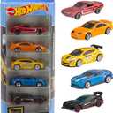 Hot Wheels 1:64 Scale Die-Cast Toy Cars 5-Pack, Set of 5 Toy Race Cars, Hot Rods, Character Cars, Rescue or Pick-Up Trucks (Styles May Vary)