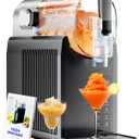 Slushie Machine for Home, Professional Frozen Drink Maker - No Ice Needed, Auto Cleaning, 6 Preset Programs, 4 Hours Freshness, Rapid Freezing, Frozen Margaritas, Frapps, Milkshake, and More (Black+Light gray)