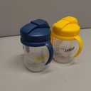 Dr. Brown's Milestones Baby's First Straw Cup, Training Cup with Weighted Straw, 9oz/270mL, Dark Blue/Vintage Yellow, BPA Free, 6m+, 2 Pack