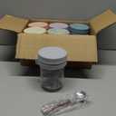 6 Pack Overnight Oats Containers with Lids and Spoons, 16 oz Glass Mason Overnight Oats Jars, Large Capacity Airtight Jars for Milk, Cereal, Fruit