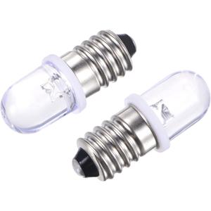 MECCANIXITY E10 Screw Base LED Bulb DC 8V 0.25W Round Top Mini Spot Light, Warm White Pack of 10