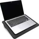 Lap Desk with Soft Cushion and Wrist Rest  Portable Laptop Desk for Bed, Couch & Home Office, PU Surface Tray with Handle for 15.6 inch Laptop (Medium, Black)