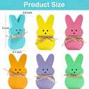 Easter Decorations,6 Pcs Bunny Table Decorations Wooden Spring Signs for Home,Cute Bunny Table Decor with Jute Twine Bow Spring Decorations for Home Room and Party Favors Easter Tiered Tray Tabletop Indoor Gift