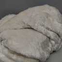 Amélie Home Heated Bubble Faux Fur Blanket Electric - 50"x60" Heating Blanket Throw 2/4/6/8 Hours Auto-Off 8 Heat Level Over-Heat Protection Electric ETL Certification Beige/Off White