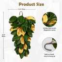 Christmas Gold Leaf Holiday Teardrop Swag 27" Artificial Magnolia Greenery Hanging Decoration Elegant Front Door & Fireplace Dcor for Christmas Thanksgiving