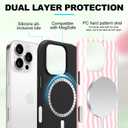 Magnetic for iPhone 14 Pro Case Cute Wavy Stripes Phone Case, Pink