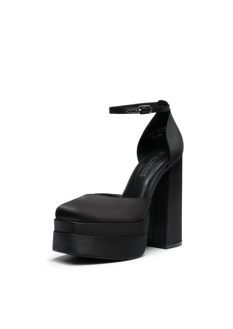 DREAM PAIRS Women’s High Chunky Platform Closed Toe Block Heels Square Toe Ankle Strap Dress Wedding Party Pumps Shoes Aurelia, Size  7,5