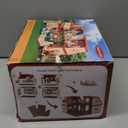 Family Cozy Cabin Doll House Playset, Dollhouse Furniture and Accessories,DIY Cottage Pretend Play Dollhouses, for Toddlers, Boys & Girls