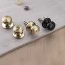 2 Pack Gold Door Knobs,Interior Door Knob with Lock,Coastal Style Satin Brass Door knob for Privacy and Bedroom