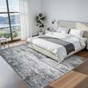 Area Rug 10x14 Living Room Rug Washable: No-Slip Abstract Soft Thin Large Gray White Rugs, Indoor Floor Stain Resistant Modern Carpet for Bedroom Dining Room Farmhouse Nursery Home Office