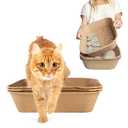 Kitty Sift (Set of 1 Litter Boxes & 1 Sifting Liner) Disposable Sifting Cat Litter Box Jumbo, 2 Count, Durable and Portable for Travel with Odor Control
