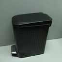 TrashAid Small Black Bathroom Waste Can with Lid Soft Close, 6 Liter / 1.6 Gallon, Stainless Steel Can with Removable Inner Liner, Step Pedal, Slim Wastebasket for Toilet, Office, Bedroom