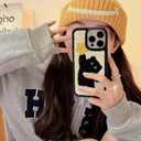 Compatible with iPhone 15 Pro Max Cat Phone Case,Cute Star Furry Phone Case,Funny Kawaii Kitty Plush Warm Fluffy Terry Texture Soft Protective Case for iPhone 15 Pro Max 6.7inch(Star Cat)