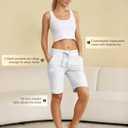 SPECIALMAGIC Cotton Sweat Shorts with Pockets for Women 10" Athletic Lounge Sports Workout Bermuda Knee Shorts (White) L
