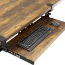 AX WABER Keyboard Tray Under Desk Pull Out with Extra Sturdy C Clamp Mount System, 27.3 (32.5 inch Including Clamps) x 11 Inch Slide-Out Platform Computer Drawer for Typing Vintage AX01WG02