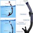 Ubekezele Snorkeling Gear for Adults Men Women,4 in 1 Snorkel Set with Panoramic View Diving Mask Anti-Fog Anti-Leak,Dry Top Snorkel,Fins and Travel Bag for Swimming,Snorkeling and Travel Diving - Adult Size