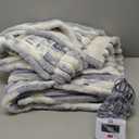 Sealy Electric Blanket Twin Size 62"*84",Super Cozy Faux Fur to Sherpa Reversible Heated Twin Blanket with 10 Heating Levels & 1-12 Hours Auto Off Overheating Protection Machine Washable,Blue White