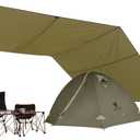 GEERTOP 17 × 10 ft Large Camping Tent Tarp Outdoor Waterproof Flame Retardant Hammock Rain Fly Backpacking Tent Tarp Shelter for Hiking Travel Picnic(Not Includes Poles)