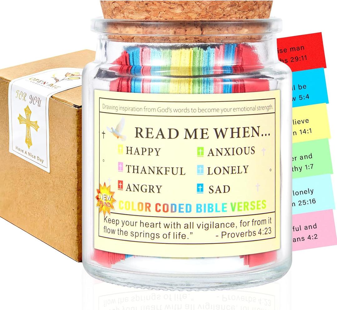 Bible Verse Jar, Read Me When Bible Verses Jar for Daily Encouragement, Bible Study Supplies, Easter Gift, Graduation Gift for Her, Gifts for Mom from Daughter Son