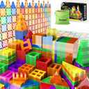DMOIU 102PCS Magnetic Tiles Building Blocks Stem Toys for 3+ Year Old Boys and Girls Montessori Toys Toddler Kids Gifts Parents Approved Sensory Toys