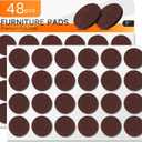 3 x 48 PCS Felt Furniture Pads, 1-inch Round Brown Chair Felt Pads, Felt Pads for Furniture Feet to Protect The Floor from Scratches,Reduce Noise (Brown)