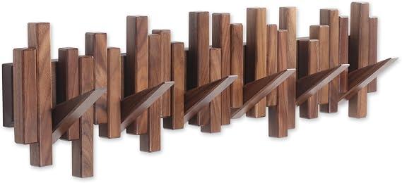 Coat Rack Wall Mount Piano Flip Down Wall Hook Rack 6 Hooks Walnut
Natural Wood Handmade Unique Hanger for Coats Bag Hat Umbrella key Wall Art In the foyer living room bedroom bathroom office