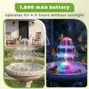 AISITIN 6.5W Solar Bird Bath Fountains with Lights, 3 Tiered Bird Bath with Solar Water Pump, Upgraded Detachable DIY Solar Powered Fountain for Garden, Patio, Yard and Pond