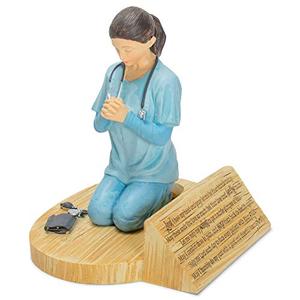 Dicksons Nurse's Prayer, Kneeling in Uniform 4.5 x 5.5 Resin Stone Tabletop Figurine