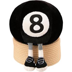 13 inch Billiards Plush Toy Pillow Soft, Round Black 8-Ball Cushion, Soft Plush Cushion for Home and Pool Table Decoration, Perfect 8-Ball Pillow Gift for Billiard Lovers (Billiards)