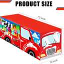 6 FT Christmas Red Truck Tablecloth Xmas Truck Table Cloth Washable Fabric Polyester Rectangle Table Cover for Birthday Winter Christmas Holiday Party Decorations Tablecloths