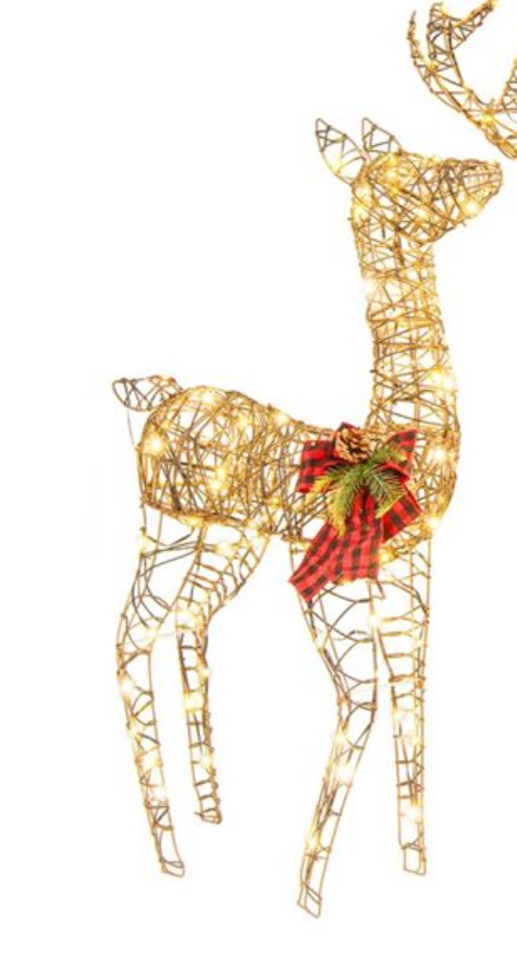 2-PC Pre-lit Christmas Reindeer Family Decoration with 200 LED Lights
