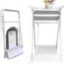 CYGNE 2-in-1 Dog Bathtub & Washing Station, Elevated Collapsible Bathtub with Drainhole & Storage Rack, Foldable Portable Indoor/Outdoor Pet Bathing & Grooming for Small Dogs Cats